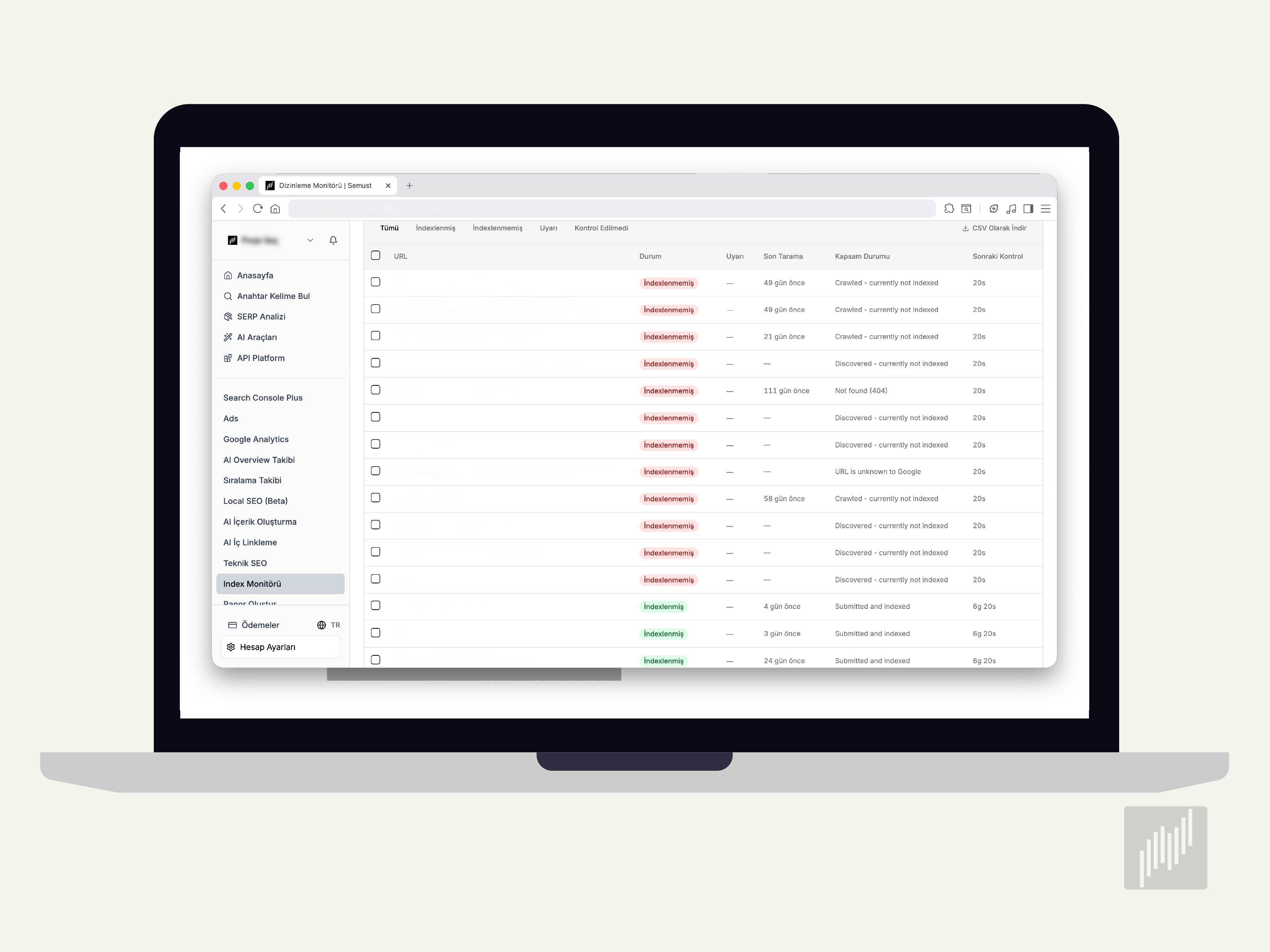 semust google index monitörü